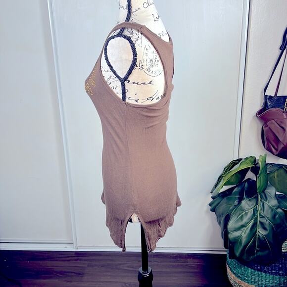 Guess Brown Sequin Embellished Tank Top size M - Picture 6 of 9